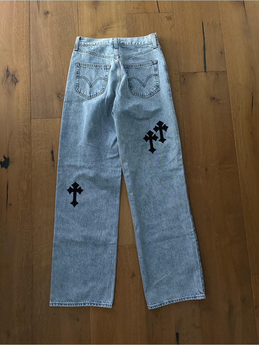 Custom Levi's High Waist Straight Leg Jeans  Lighter Wash  size 26